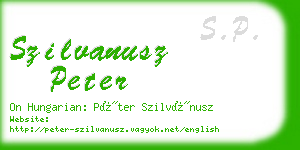 szilvanusz peter business card